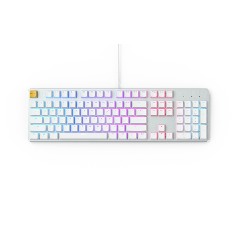 Glorious GMMK Modular Mechanical Keyboard Full Size (White Ice) - Gateron Brown Switch